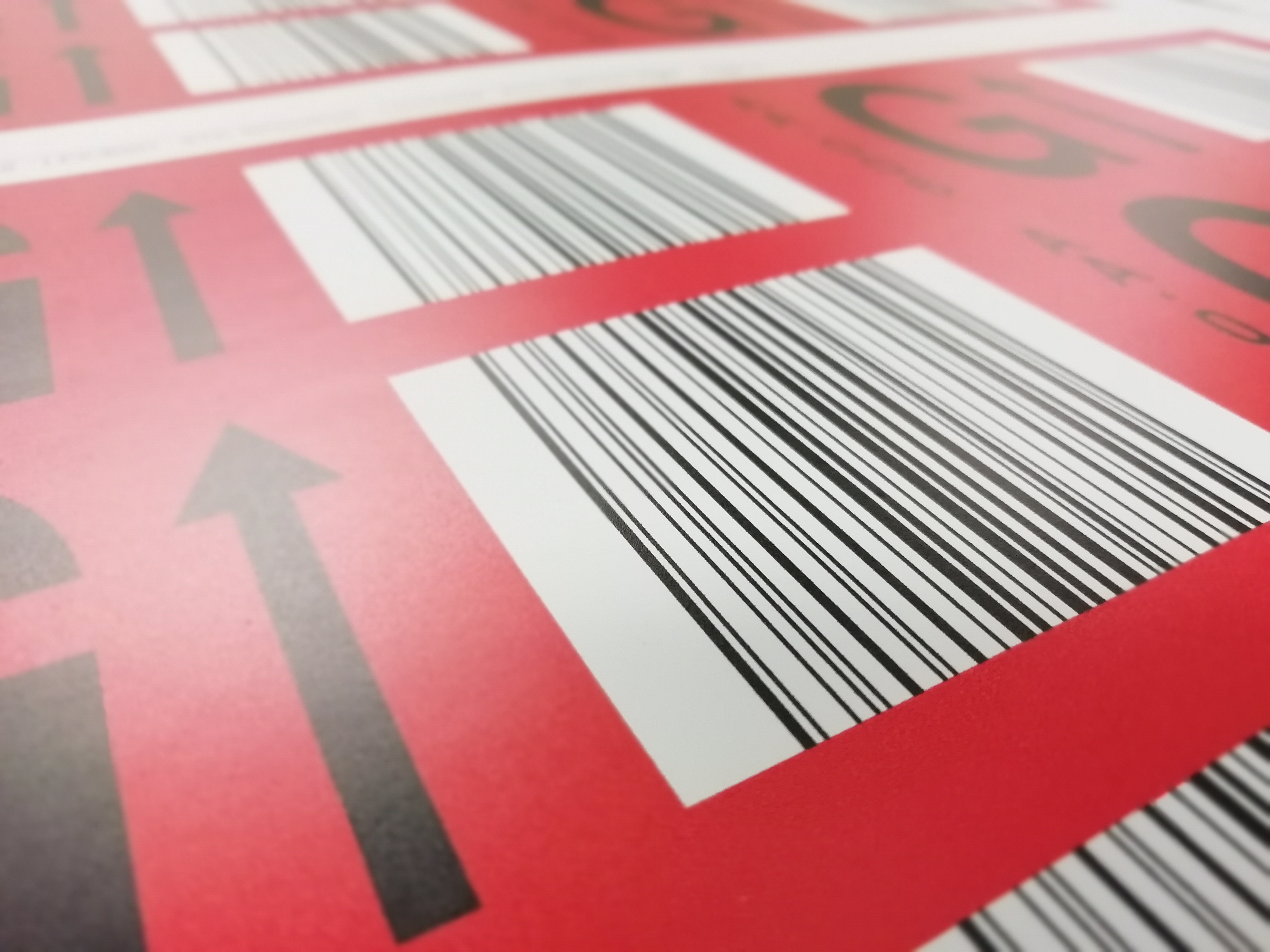 Identification labels printed with barcodes